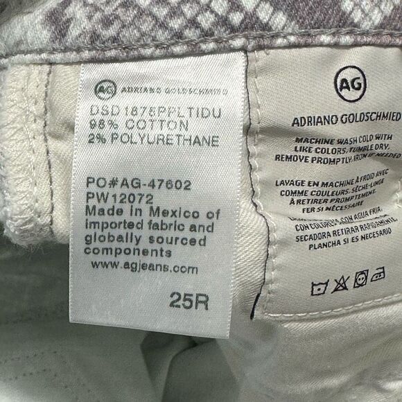 AG Adriano Goldscnmed snake pattern, jeans, size 25R A564 - Picture 5 of 7